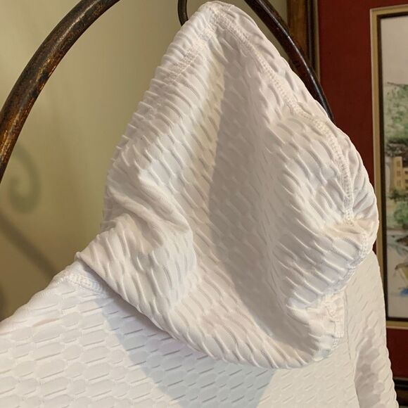 White Athletic Hoodie  - Picture 5 of 8